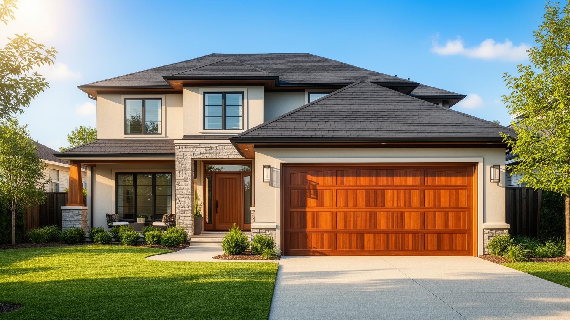 Beautiful home with garage door